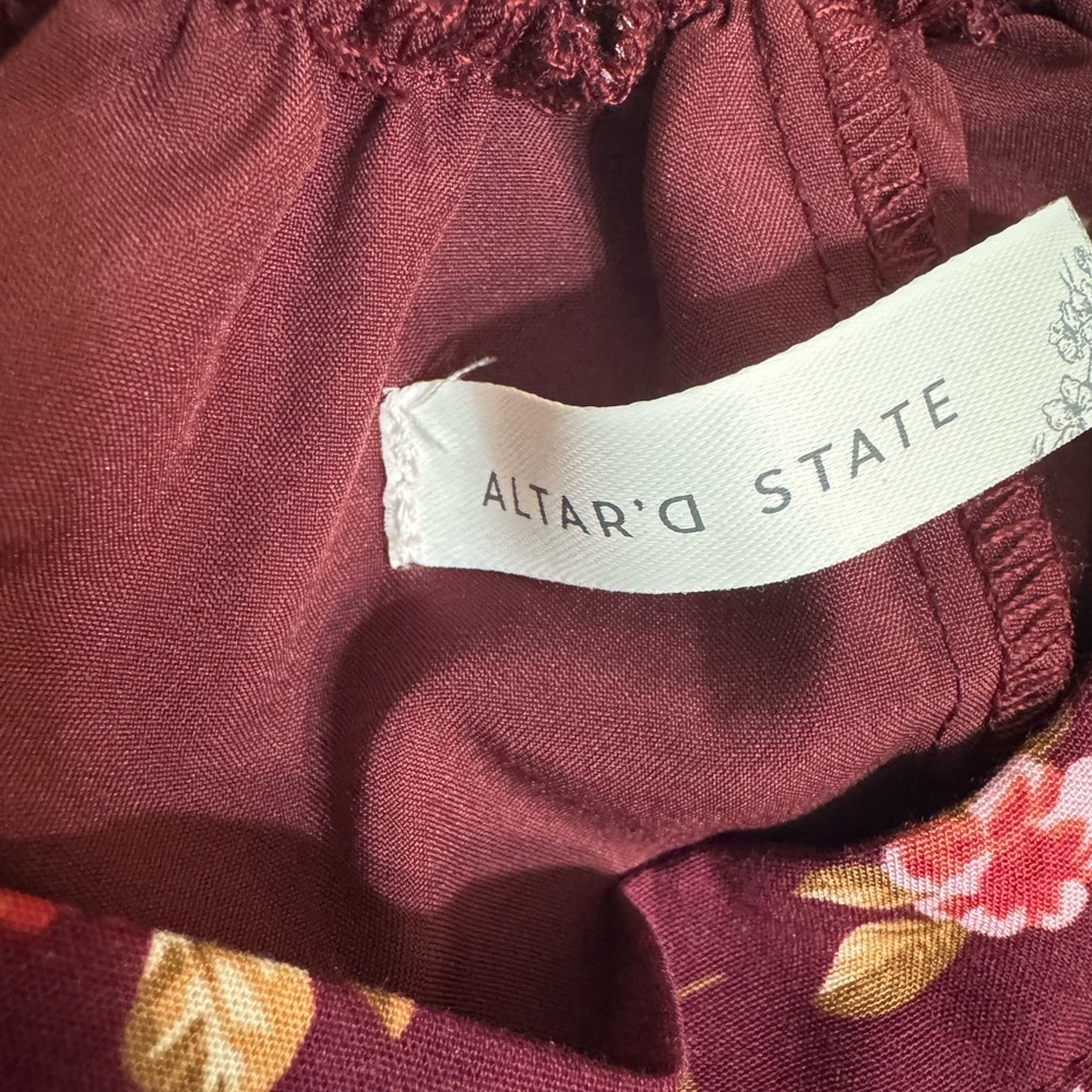 Altar'd State Burgundy Floral Maxi Skirt - Picture 2 of 6